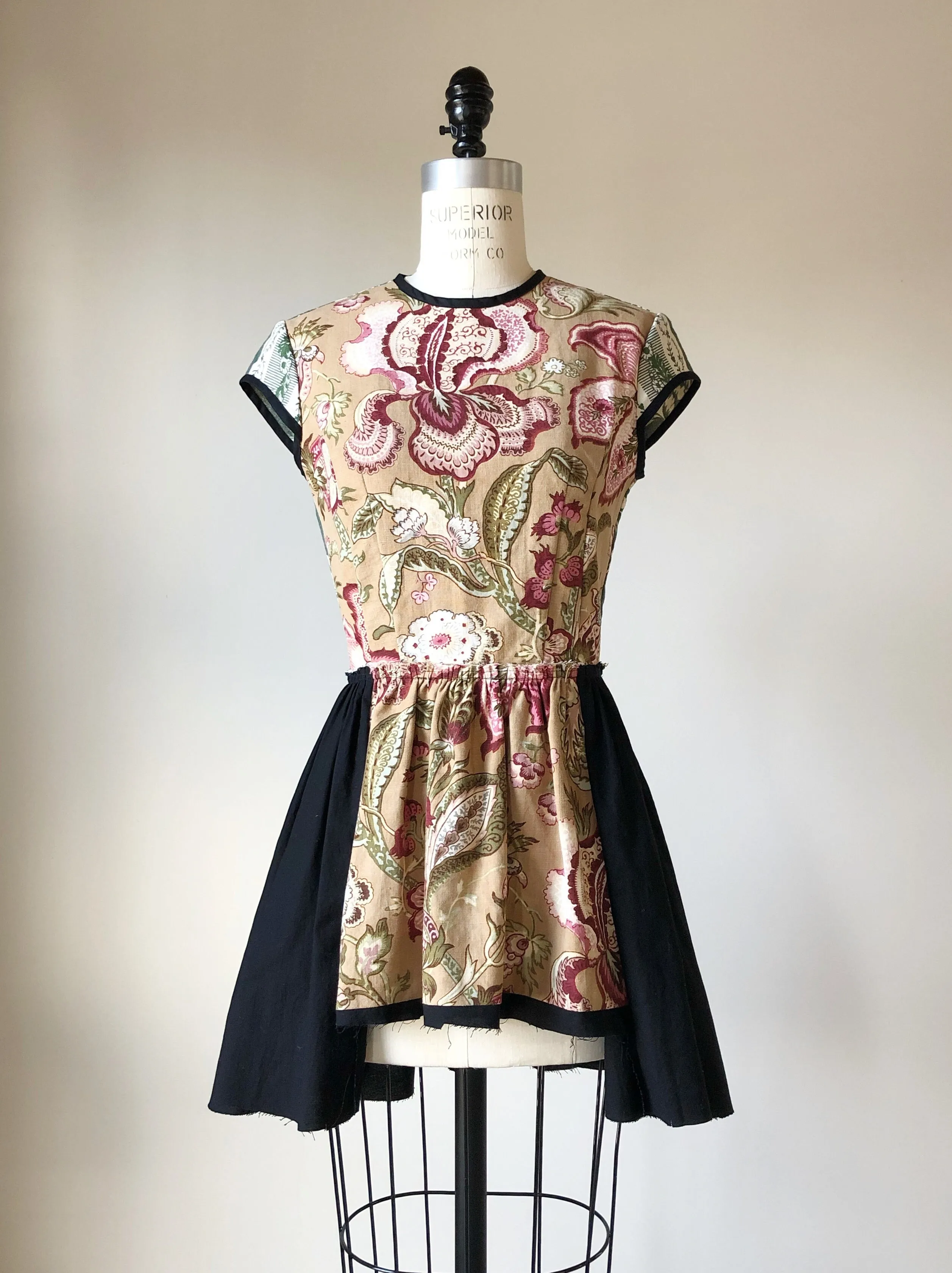 19th century hand printed floral top