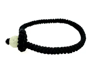 Burmese Jadeite Ancient Coin Toggle Men's Silk Bracelet