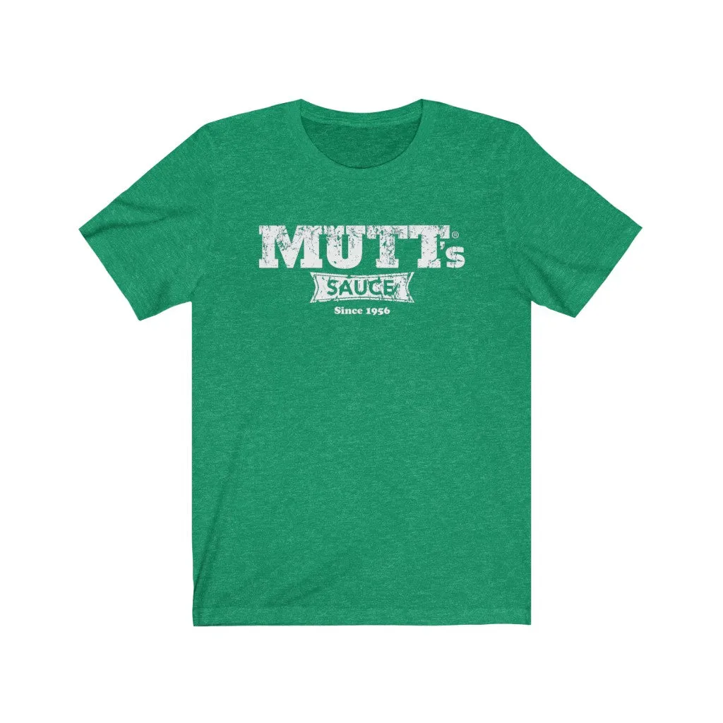 MUTT'S SAUCE WHITE LOGO Unisex Jersey Short Sleeve Tee