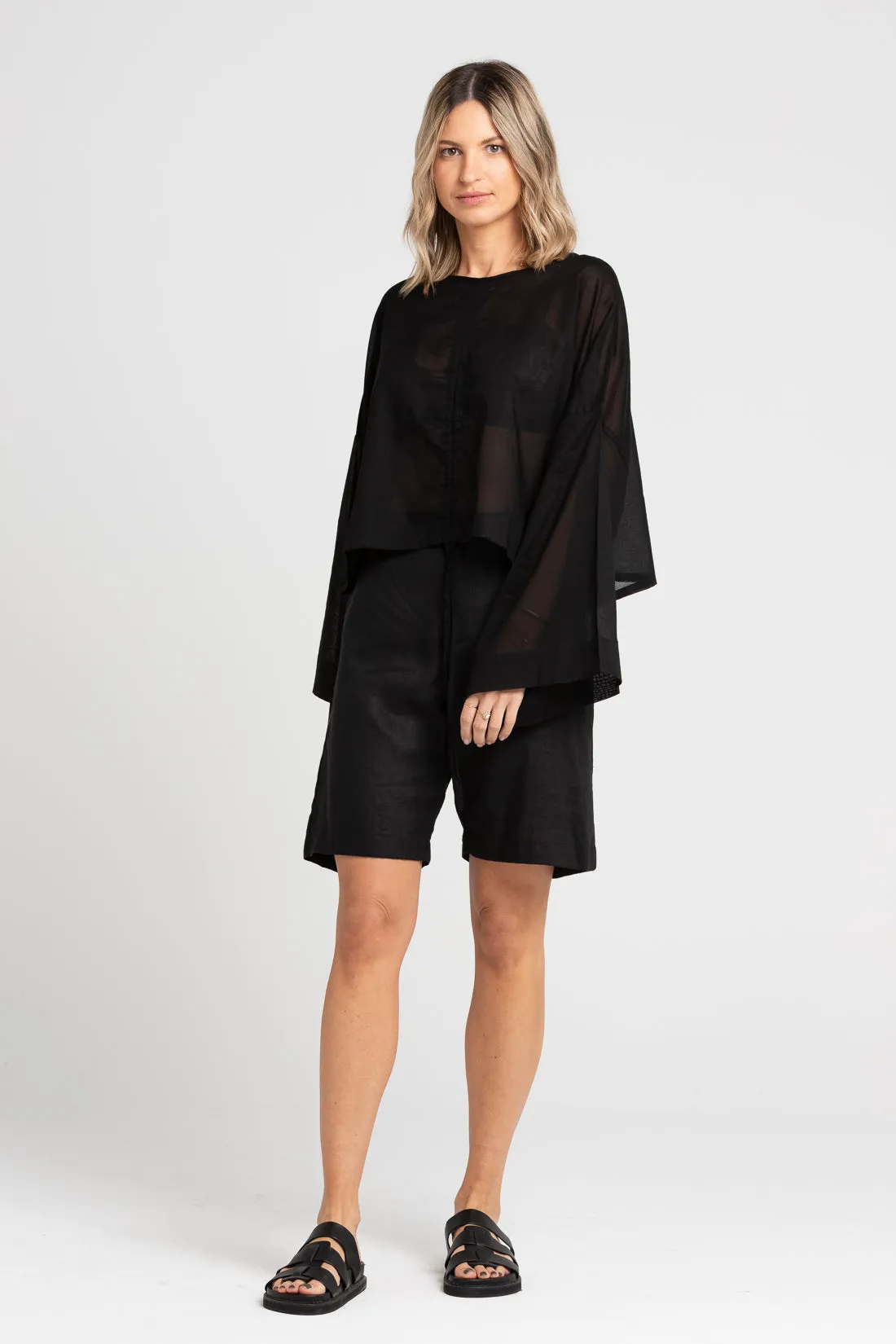 Parker Tailored Linen Short Black